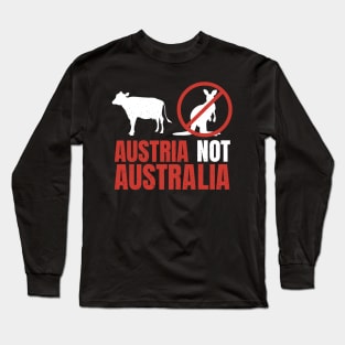 Funny Pun Austria Not Australia Long Sleeve T-Shirt